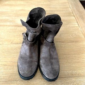 Frye Gray Suede Booties